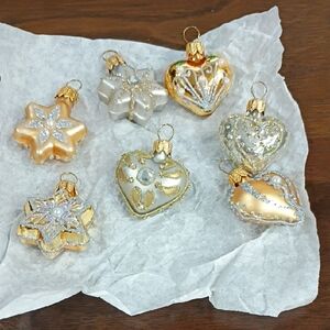 💜Hand Crafted Gold and Silver Holiday Ornaments